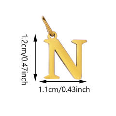 No-fading stainless steel pendant initial letter charm for necklace bracelet jewelry
