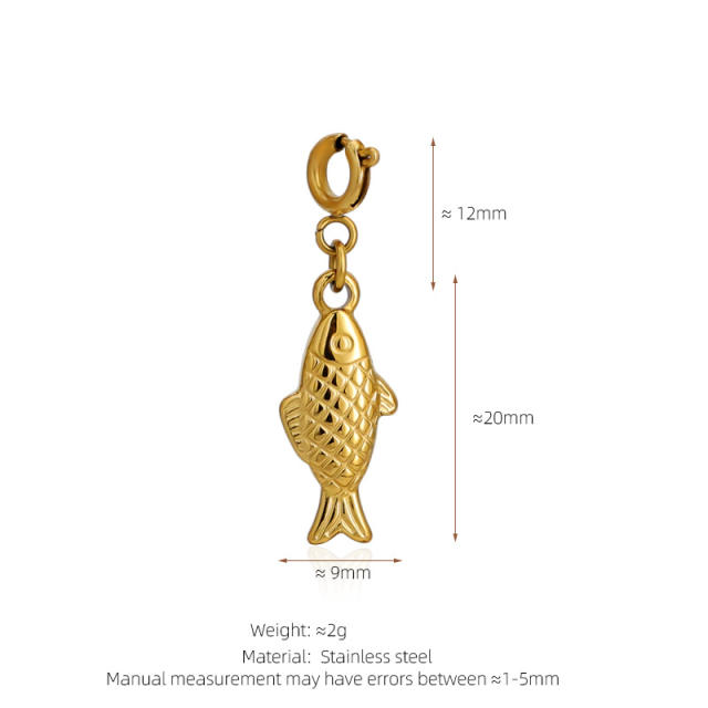 Stainless Steel Marine Life Starfish Shell Conch Love Cross DIY Pendant Single Pendant Necklace Accessories