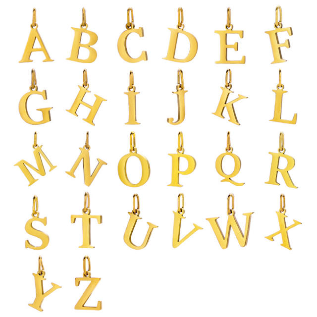 No-fading stainless steel pendant initial letter charm for necklace bracelet jewelry