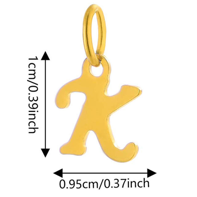 DIY jewelry stainless steel plating 14K gold 26 English letter pendant initial letter pendant