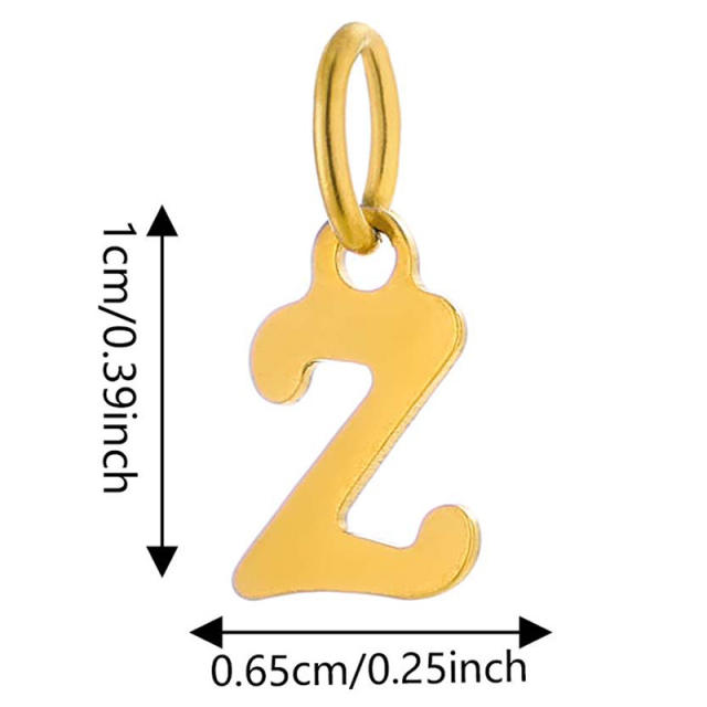 DIY jewelry stainless steel plating 14K gold 26 English letter pendant initial letter pendant