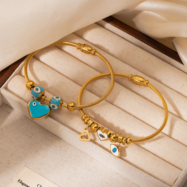 Fashion titanium steel love bracelet creative personality drop oil stainless steel bangle