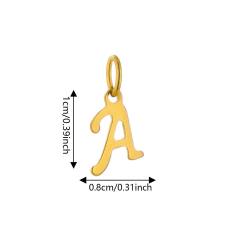 DIY jewelry stainless steel plating 14K gold 26 English letter pendant initial letter pendant
