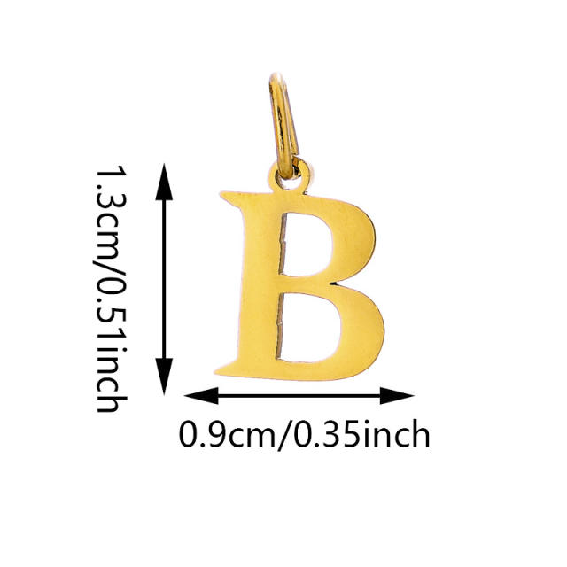No-fading stainless steel pendant initial letter charm for necklace bracelet jewelry