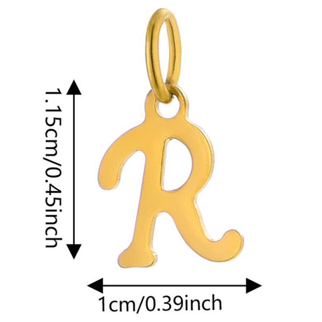 DIY jewelry stainless steel plating 14K gold 26 English letter pendant initial letter pendant