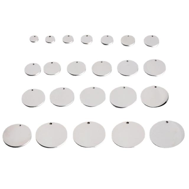 Real Mirror Stainless Steel Jewelry Accessories Diy Round Pendant Engraveable Non-fading Pendant