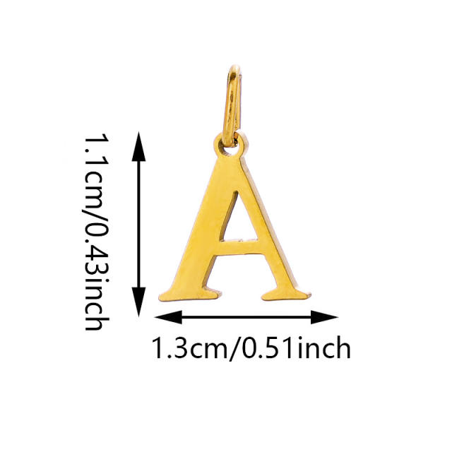 No-fading stainless steel pendant initial letter charm for necklace bracelet jewelry
