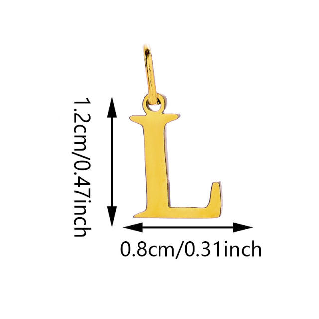 No-fading stainless steel pendant initial letter charm for necklace bracelet jewelry