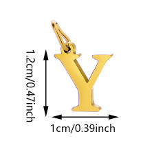 No-fading stainless steel pendant initial letter charm for necklace bracelet jewelry