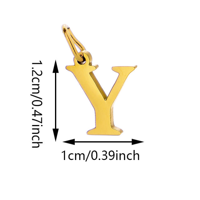 No-fading stainless steel pendant initial letter charm for necklace bracelet jewelry