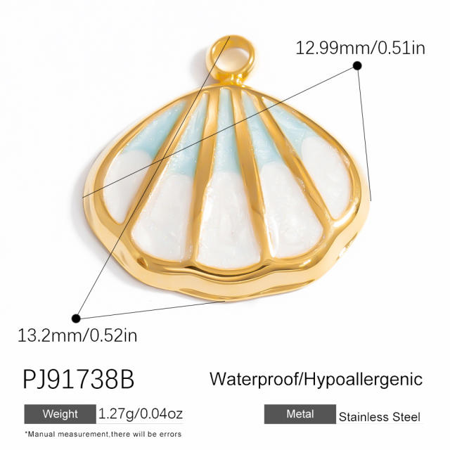 Color enamel ocean animal flower diy jewelry accessories stainless steel pendant