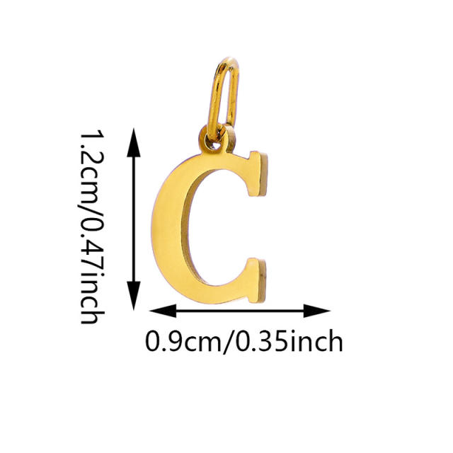 No-fading stainless steel pendant initial letter charm for necklace bracelet jewelry
