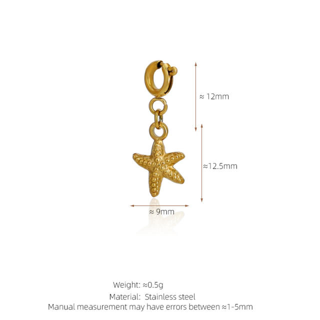 Stainless Steel Marine Life Starfish Shell Conch Love Cross DIY Pendant Single Pendant Necklace Accessories
