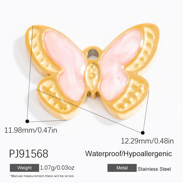 Stainless steel diy small jewelry natural stone butterfly necklace accessories