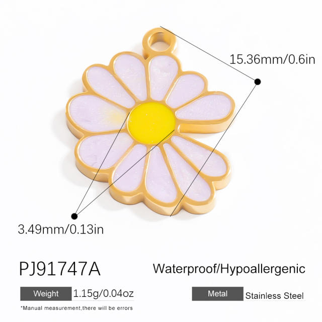 Color enamel ocean animal flower diy jewelry accessories stainless steel pendant