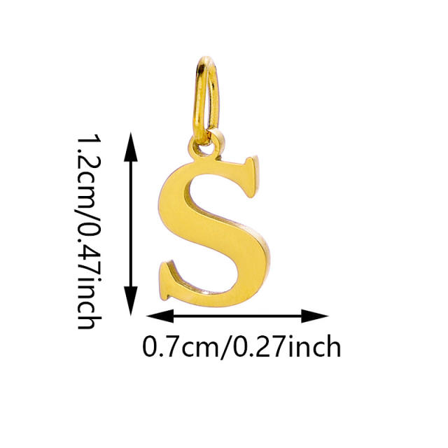 No-fading stainless steel pendant initial letter charm for necklace bracelet jewelry