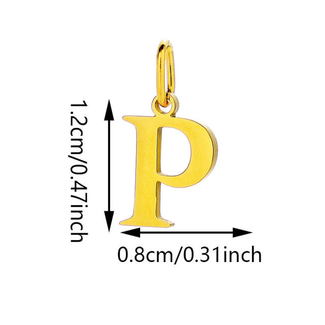 No-fading stainless steel pendant initial letter charm for necklace bracelet jewelry