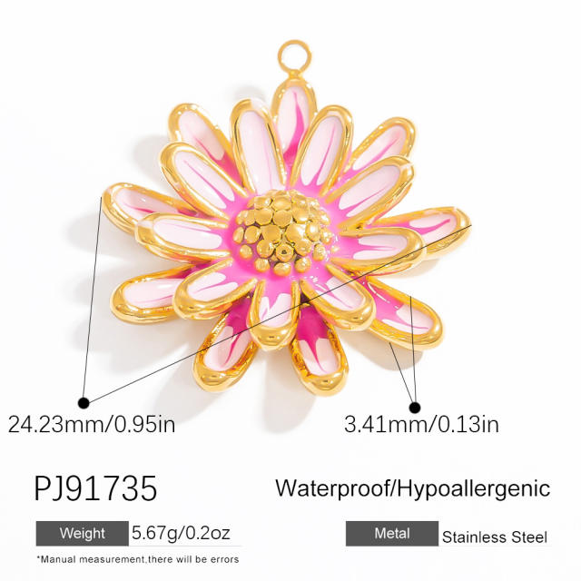 Color enamel ocean animal flower diy jewelry accessories stainless steel pendant