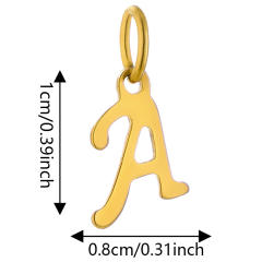 DIY jewelry stainless steel plating 14K gold 26 English letter pendant initial letter pendant