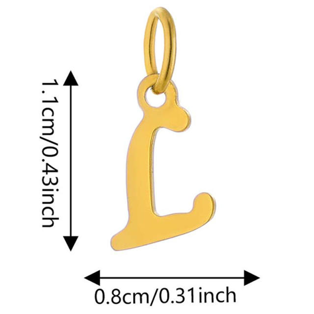 DIY jewelry stainless steel plating 14K gold 26 English letter pendant initial letter pendant