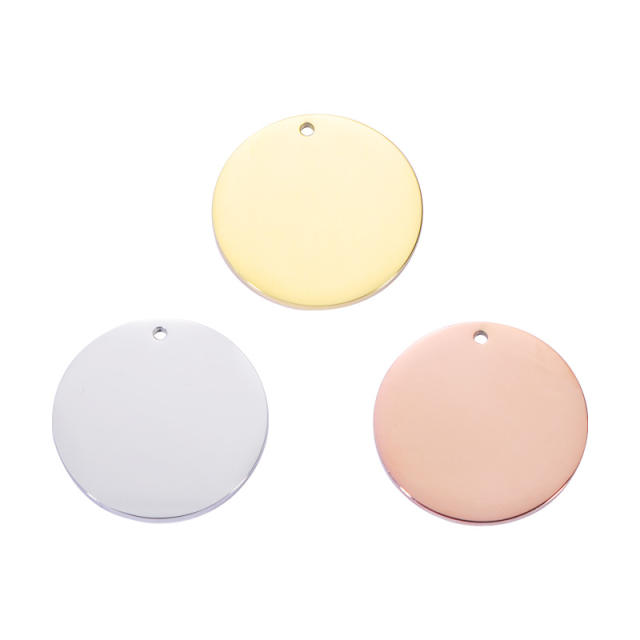 Real Mirror Stainless Steel Jewelry Accessories Diy Round Pendant Engraveable Non-fading Pendant