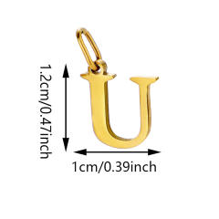 No-fading stainless steel pendant initial letter charm for necklace bracelet jewelry