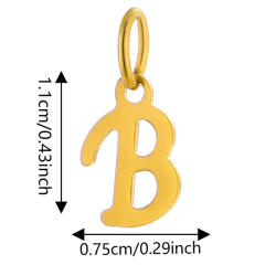 DIY jewelry stainless steel plating 14K gold 26 English letter pendant initial letter pendant