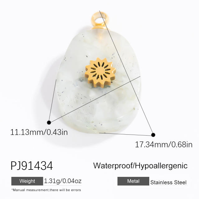 Stainless steel diy small jewelry natural stone butterfly necklace accessories