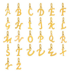 DIY jewelry stainless steel plating 14K gold 26 English letter pendant initial letter pendant