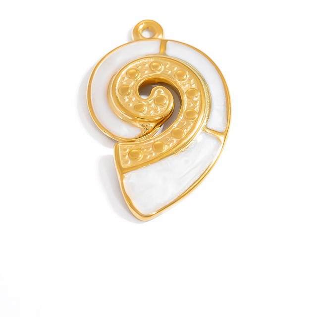 Color enamel ocean animal flower diy jewelry accessories stainless steel pendant
