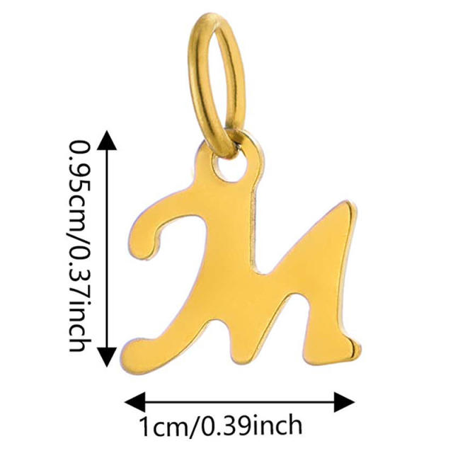 DIY jewelry stainless steel plating 14K gold 26 English letter pendant initial letter pendant