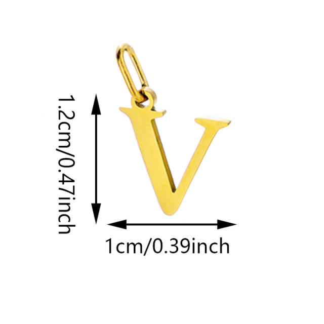 No-fading stainless steel pendant initial letter charm for necklace bracelet jewelry