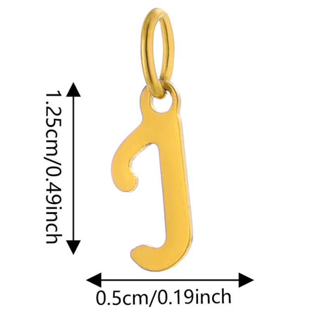 DIY jewelry stainless steel plating 14K gold 26 English letter pendant initial letter pendant