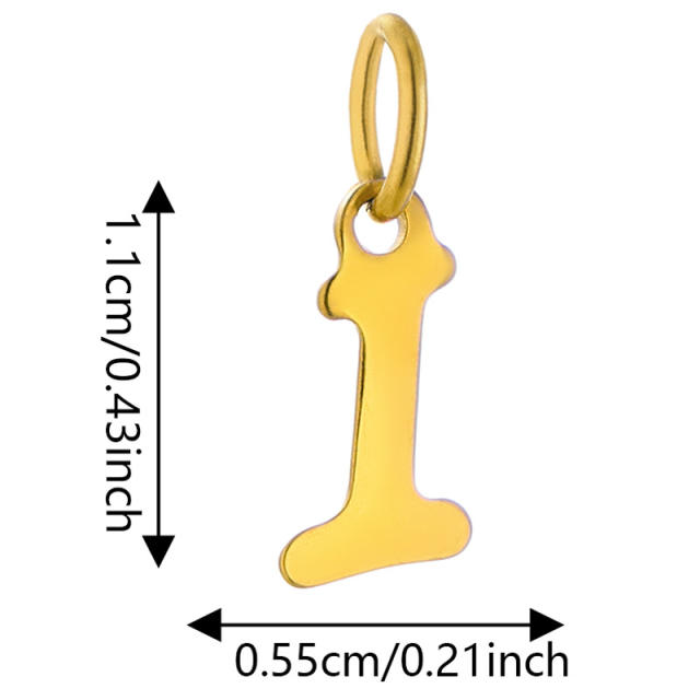 DIY jewelry stainless steel plating 14K gold 26 English letter pendant initial letter pendant