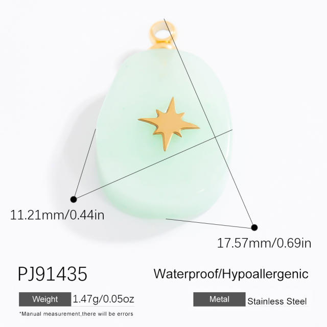 Stainless steel diy small jewelry natural stone butterfly necklace accessories
