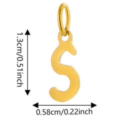 DIY jewelry stainless steel plating 14K gold 26 English letter pendant initial letter pendant