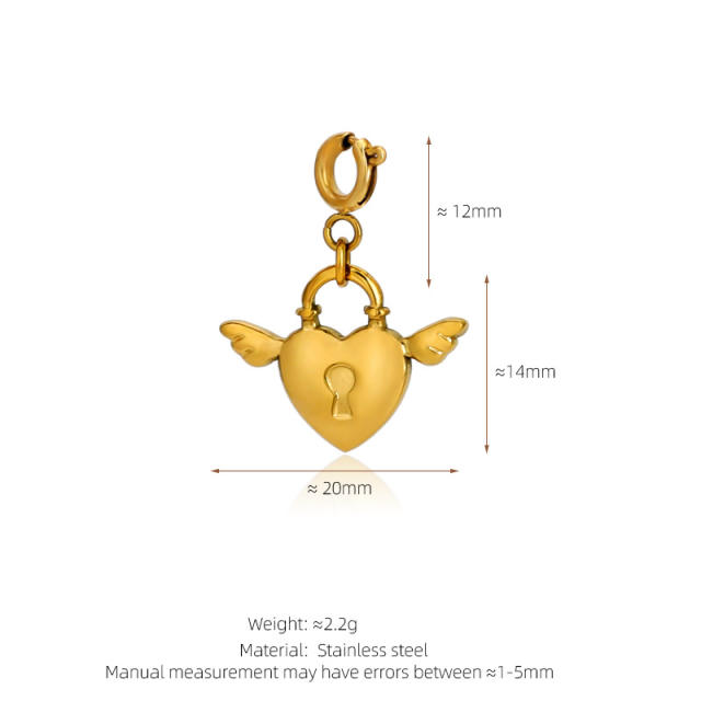 Stainless Steel Marine Life Starfish Shell Conch Love Cross DIY Pendant Single Pendant Necklace Accessories