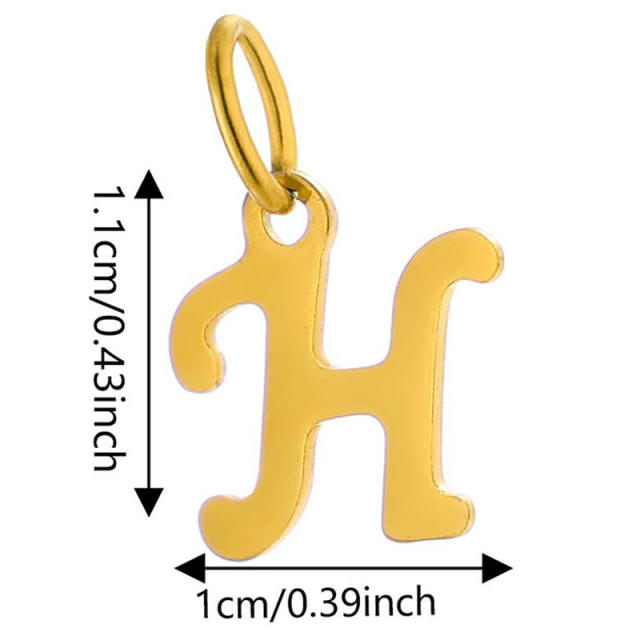 DIY jewelry stainless steel plating 14K gold 26 English letter pendant initial letter pendant
