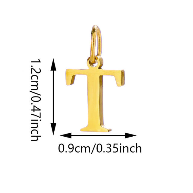 No-fading stainless steel pendant initial letter charm for necklace bracelet jewelry