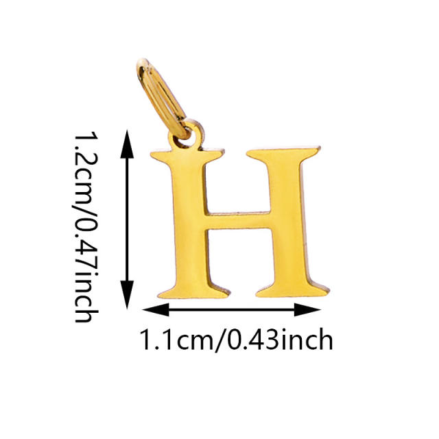 No-fading stainless steel pendant initial letter charm for necklace bracelet jewelry