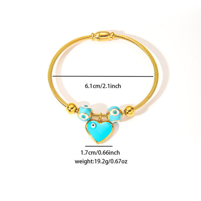 Fashion titanium steel love bracelet creative personality drop oil stainless steel bangle