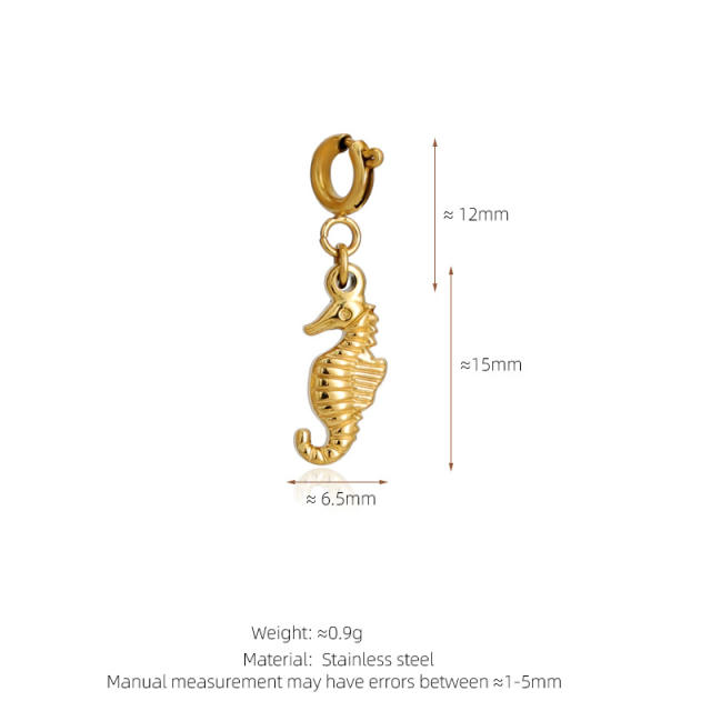 Stainless Steel Marine Life Starfish Shell Conch Love Cross DIY Pendant Single Pendant Necklace Accessories