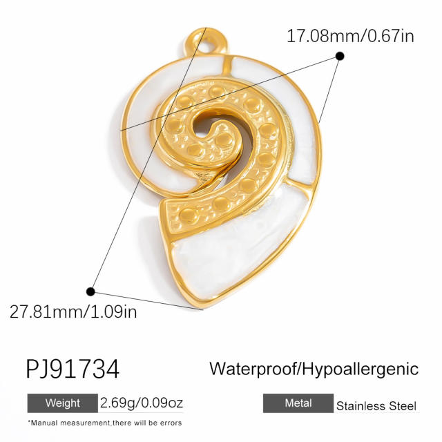 Color enamel ocean animal flower diy jewelry accessories stainless steel pendant