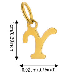 DIY jewelry stainless steel plating 14K gold 26 English letter pendant initial letter pendant