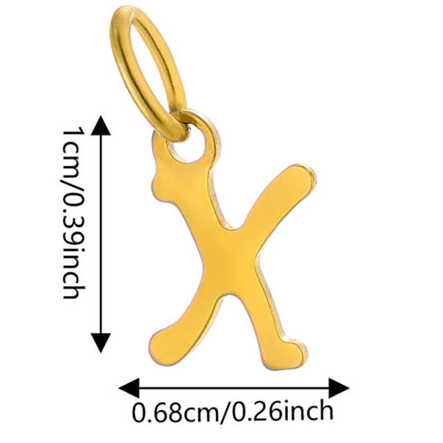 DIY jewelry stainless steel plating 14K gold 26 English letter pendant initial letter pendant