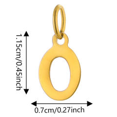 DIY jewelry stainless steel plating 14K gold 26 English letter pendant initial letter pendant