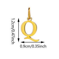 No-fading stainless steel pendant initial letter charm for necklace bracelet jewelry