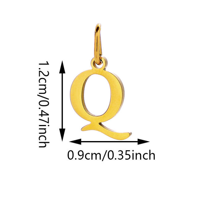 No-fading stainless steel pendant initial letter charm for necklace bracelet jewelry