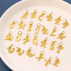 DIY jewelry stainless steel plating 14K gold 26 English letter pendant initial letter pendant