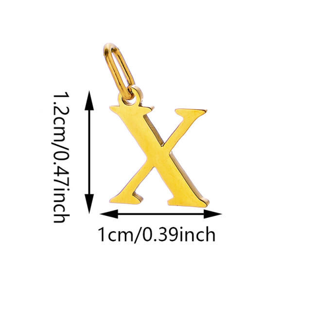 No-fading stainless steel pendant initial letter charm for necklace bracelet jewelry
